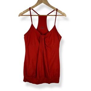 Patagonia Shelf Bra Tank Top Womens Size Small Orange Organic Twist Front Hiking